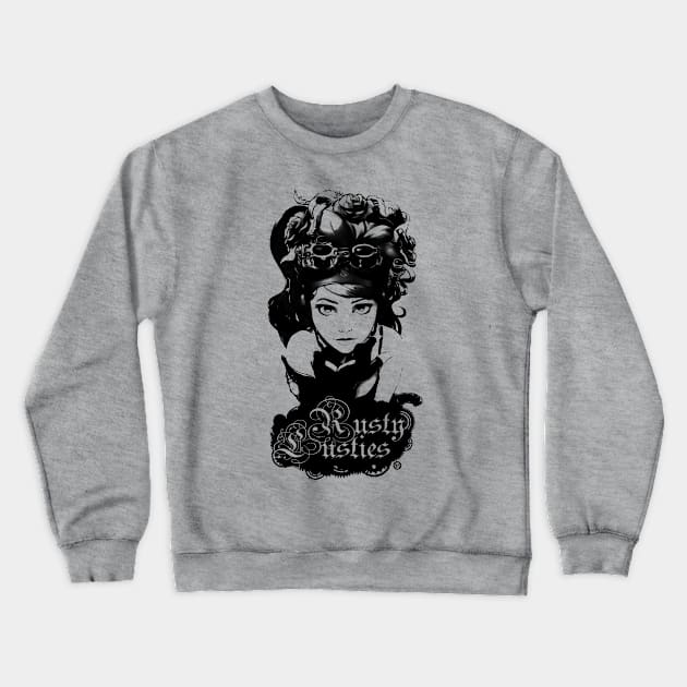 Rusty Lusties 01 (B&W) Crewneck Sweatshirt by minomiyabi